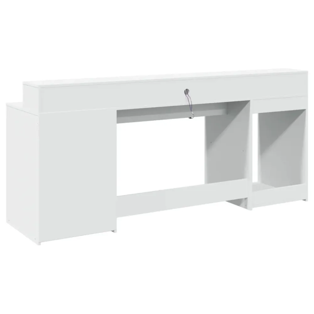 Bureau exécutif Bureau table poste de travail meuble d'ordinateur informatique étude avec lumières LED 200 x 55 x 91 cm bo...