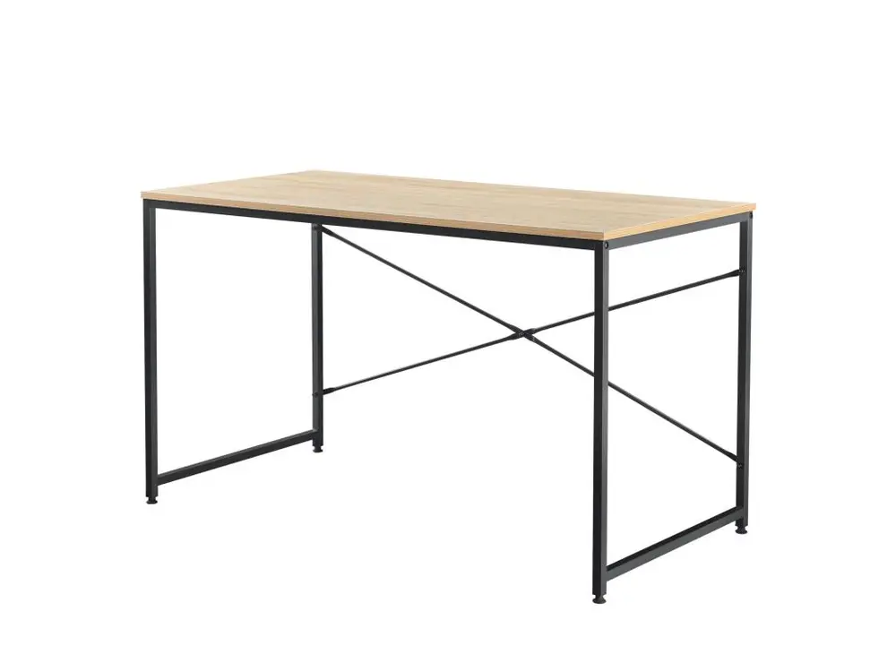 Bureau poste de travail ordinateur table MDF 120 cm sable et noir 03_0003511