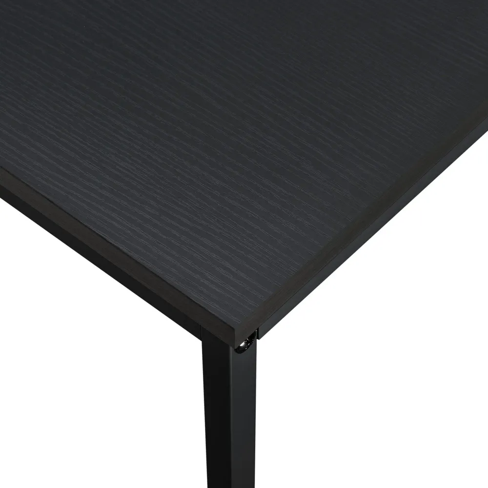 Bureau poste de travail d ordinateur table métal et MDF 120 cm noir 03_0003512 avec tablette coulissante pour clavier