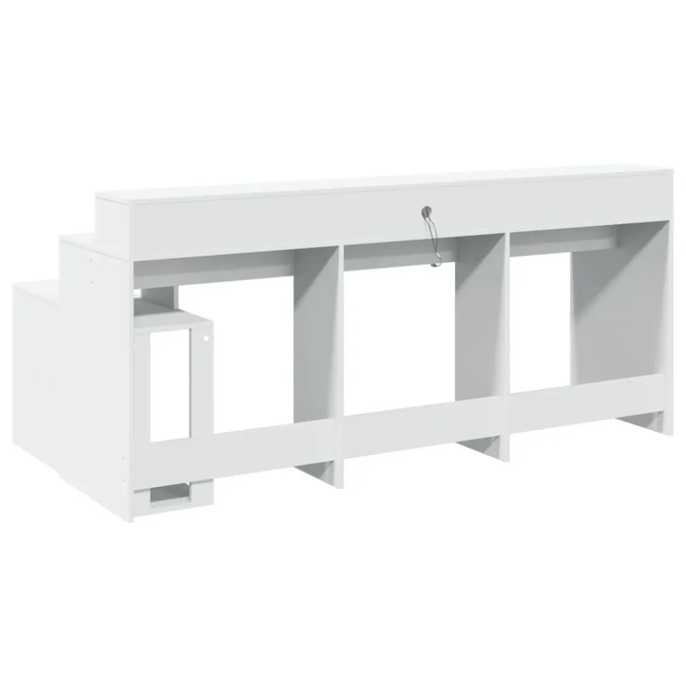 Bureau pour ordinateur Bureau table poste de travail meuble d'ordinateur informatique étude avec lumières LED 200 x 104 x...