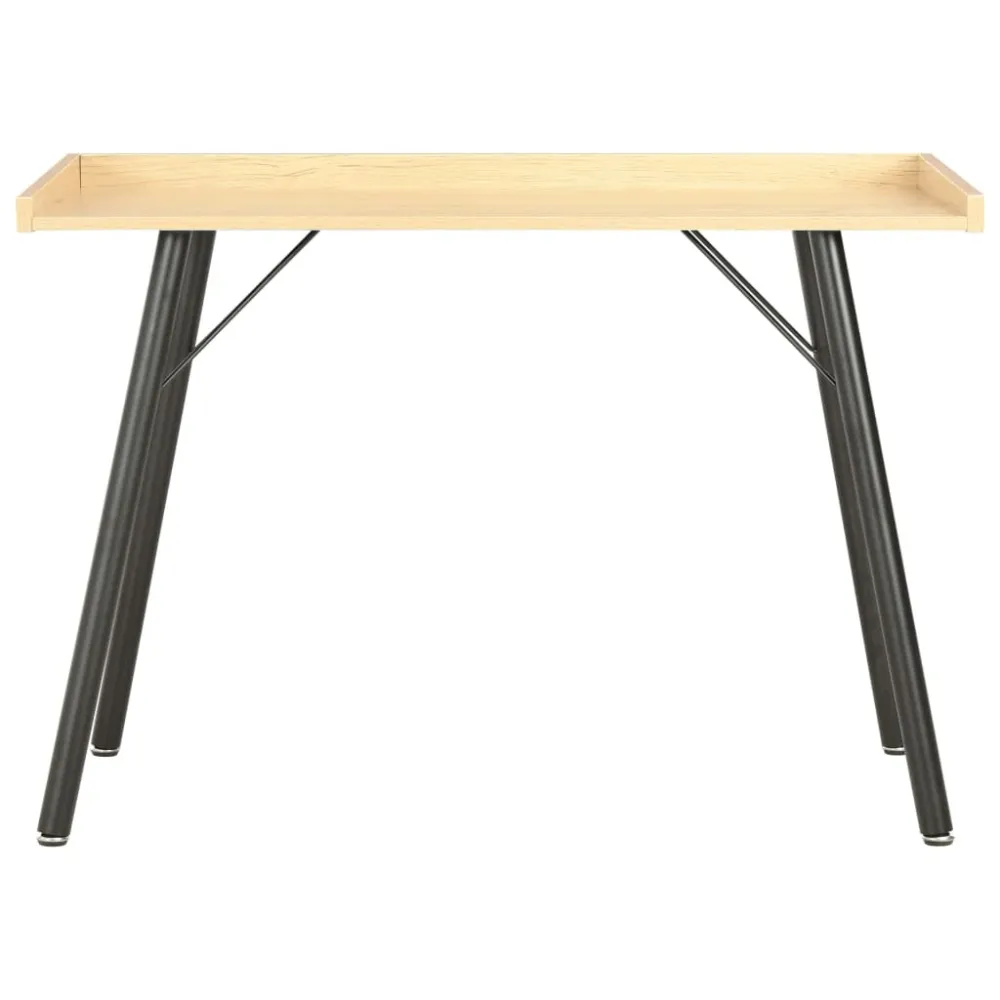 Bureau pour ordinateur Bureau table poste de travail meuble d'ordinateur informatique étude chêne 90 x 50 x 79 cm noir 02_...
