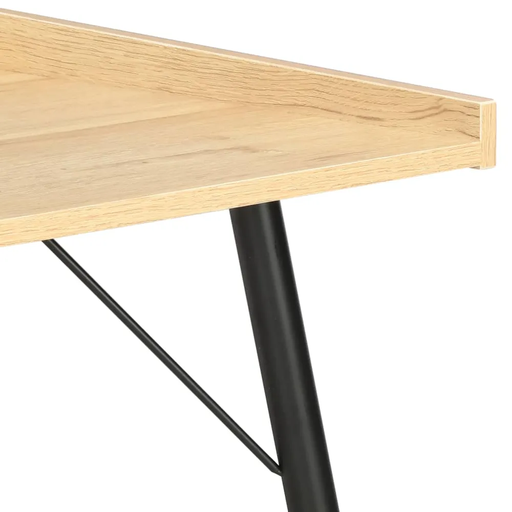 Bureau pour ordinateur Bureau table poste de travail meuble d'ordinateur informatique étude chêne 90 x 50 x 79 cm noir 02_...