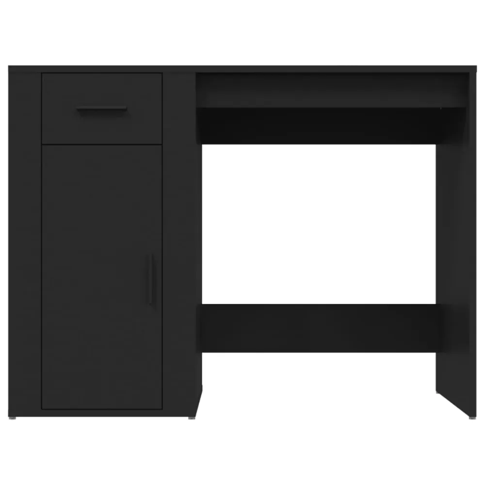Bureau table poste de travail meuble d'ordinateur informatique étude 100 x 49 x 75 cm bois d'ingénierie noir 02_0023883 Co...