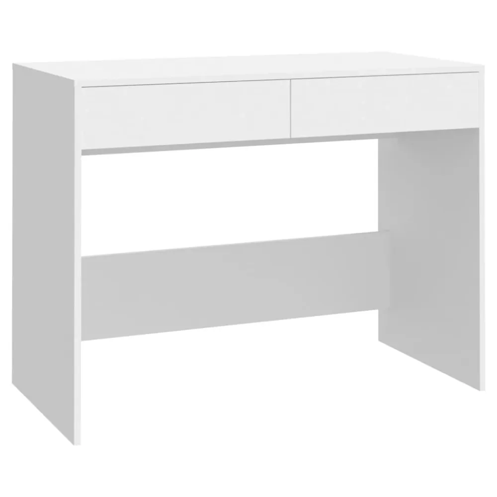 Bureau table poste de travail meuble d'ordinateur informatique étude 101 x 50 x 76,5 cm Aggloméré blanc 02_0023502 Assembl...