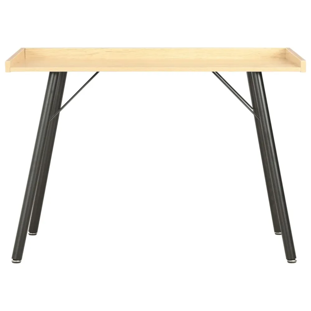 Bureau table poste de travail meuble d'ordinateur informatique étude chêne 90 x 50 x 79 cm noir 02_0023557 Hauteur 65-125 cm