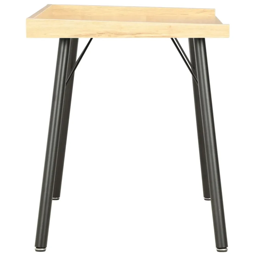 Bureau table poste de travail meuble d'ordinateur informatique étude chêne 90 x 50 x 79 cm noir 02_0023557 Hauteur 65-125 cm