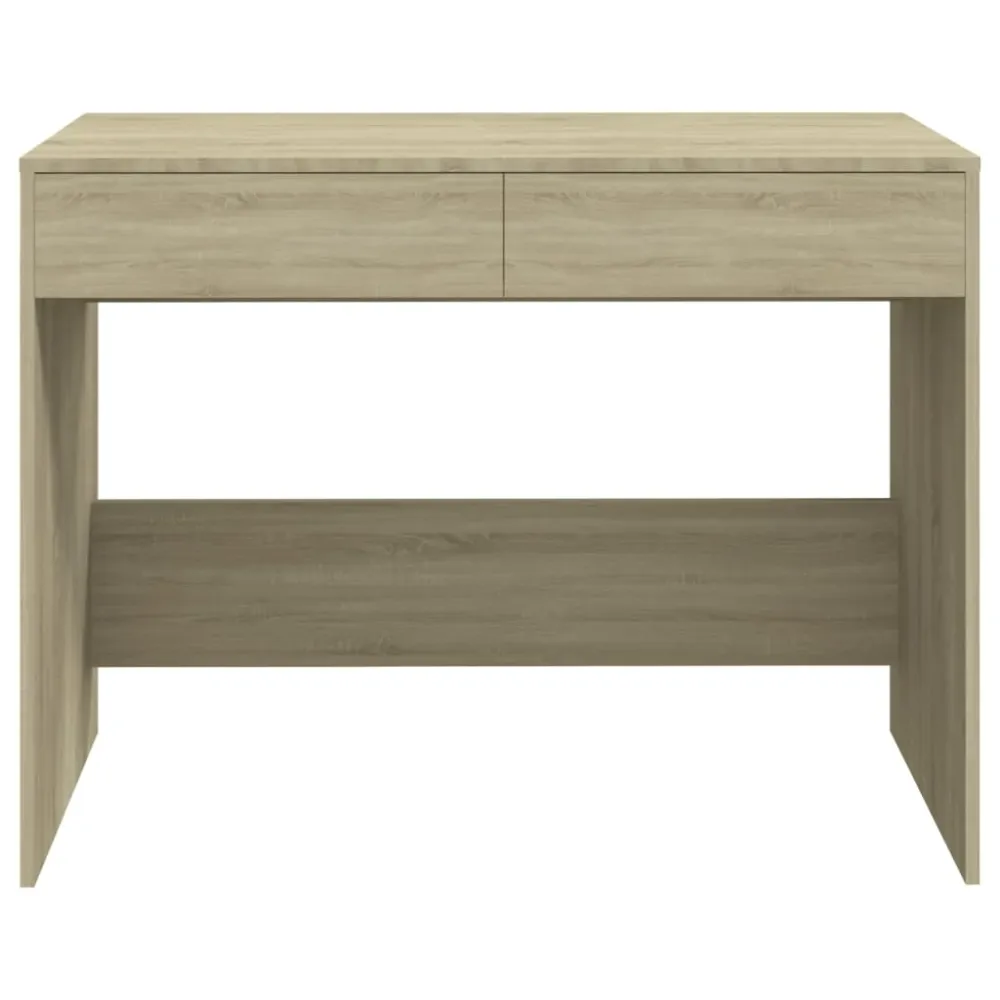 Bureau table poste de travail meuble d'ordinateur informatique étude chêne sonoma 101 x 50 x 76,5 cm bois d'ingénierie écr...