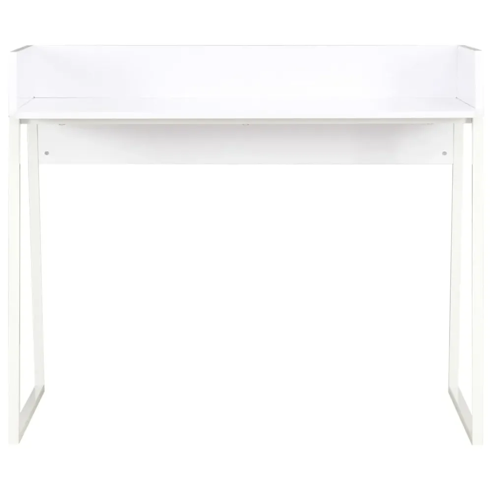 Bureau table poste de travail meuble d'ordinateur informatique étude 90 x 60 x 88 cm blanc 02_0023531 avec câble management