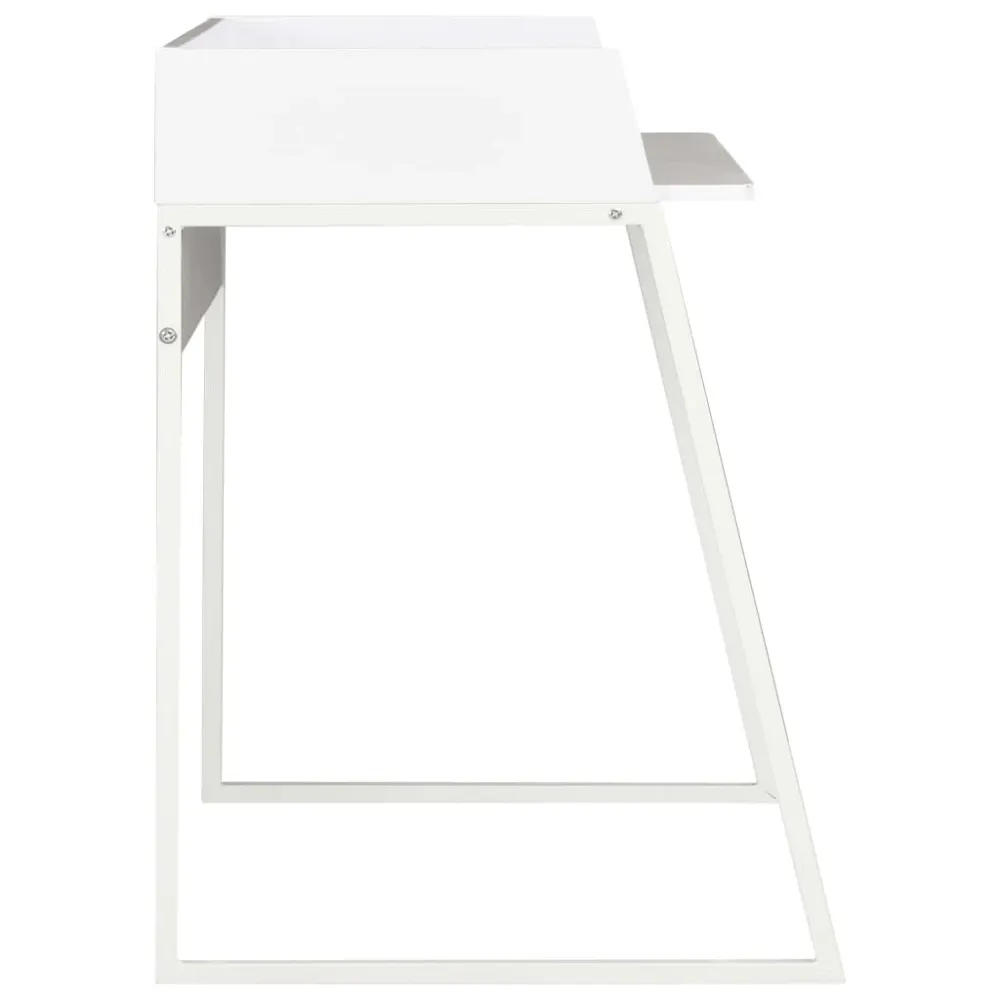 Bureau table poste de travail meuble d'ordinateur informatique étude 90 x 60 x 88 cm blanc 02_0023531 avec câble management