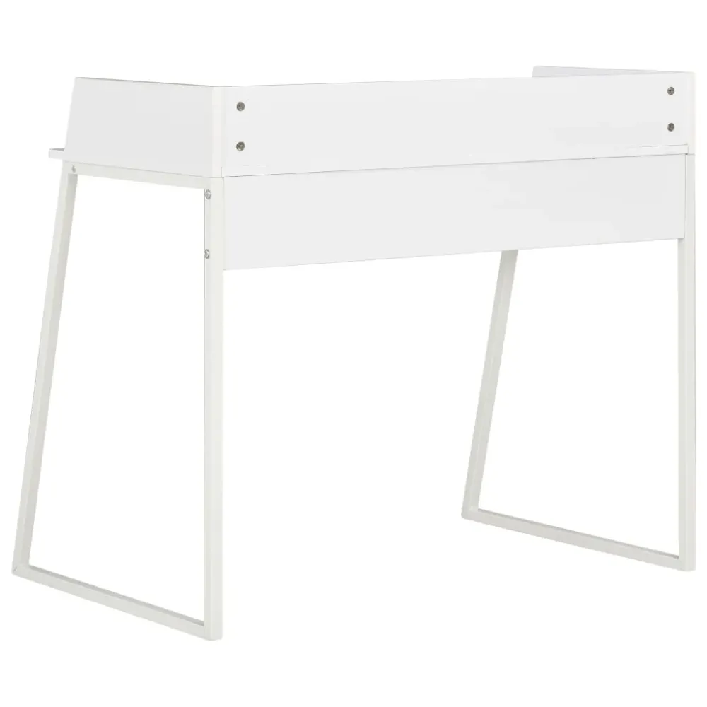 Bureau table poste de travail meuble d'ordinateur informatique étude 90 x 60 x 88 cm blanc 02_0023531 avec câble management