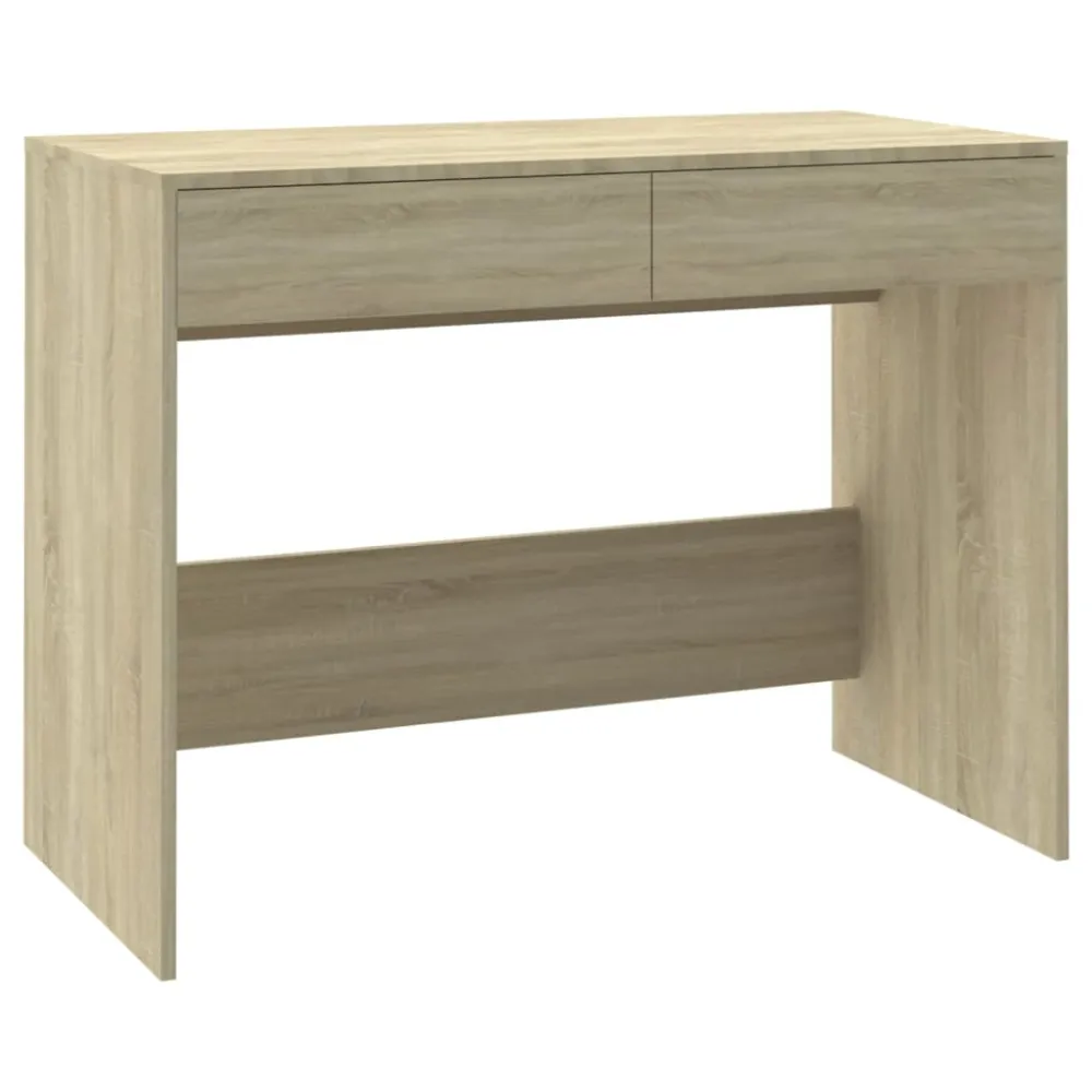 Bureau table poste de travail meuble d'ordinateur informatique étude chêne sonoma 101 x 50 x 76,5 cm bois d'ingénierie cha...