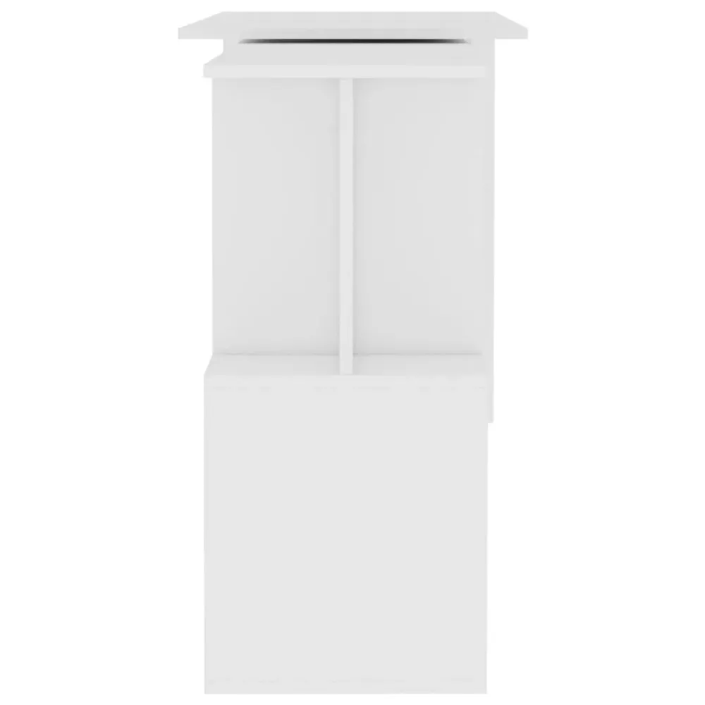 Bureau table poste de travail meuble d'ordinateur informatique étude d'angle 200 x 50 x 76 cm bois d'ingénierie blanc 02_0...