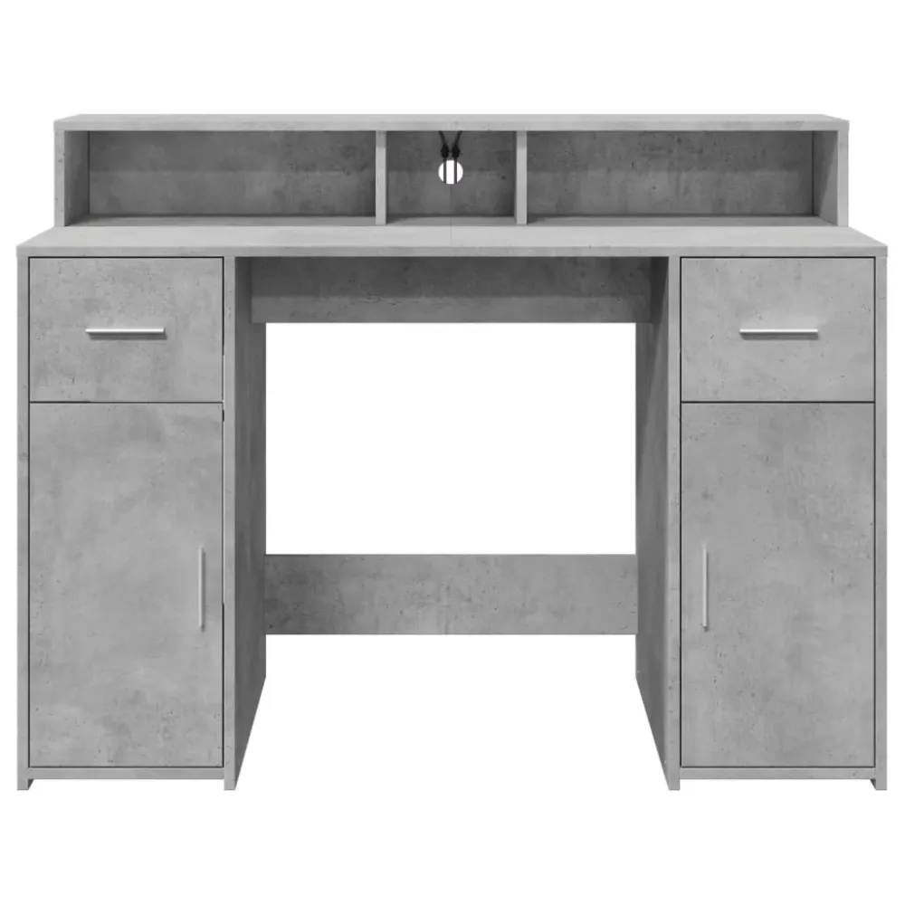 Meuble de Bureau Modulable Bureau table poste de travail meuble d'ordinateur informatique étude et lumières LED 120 x 55 x...