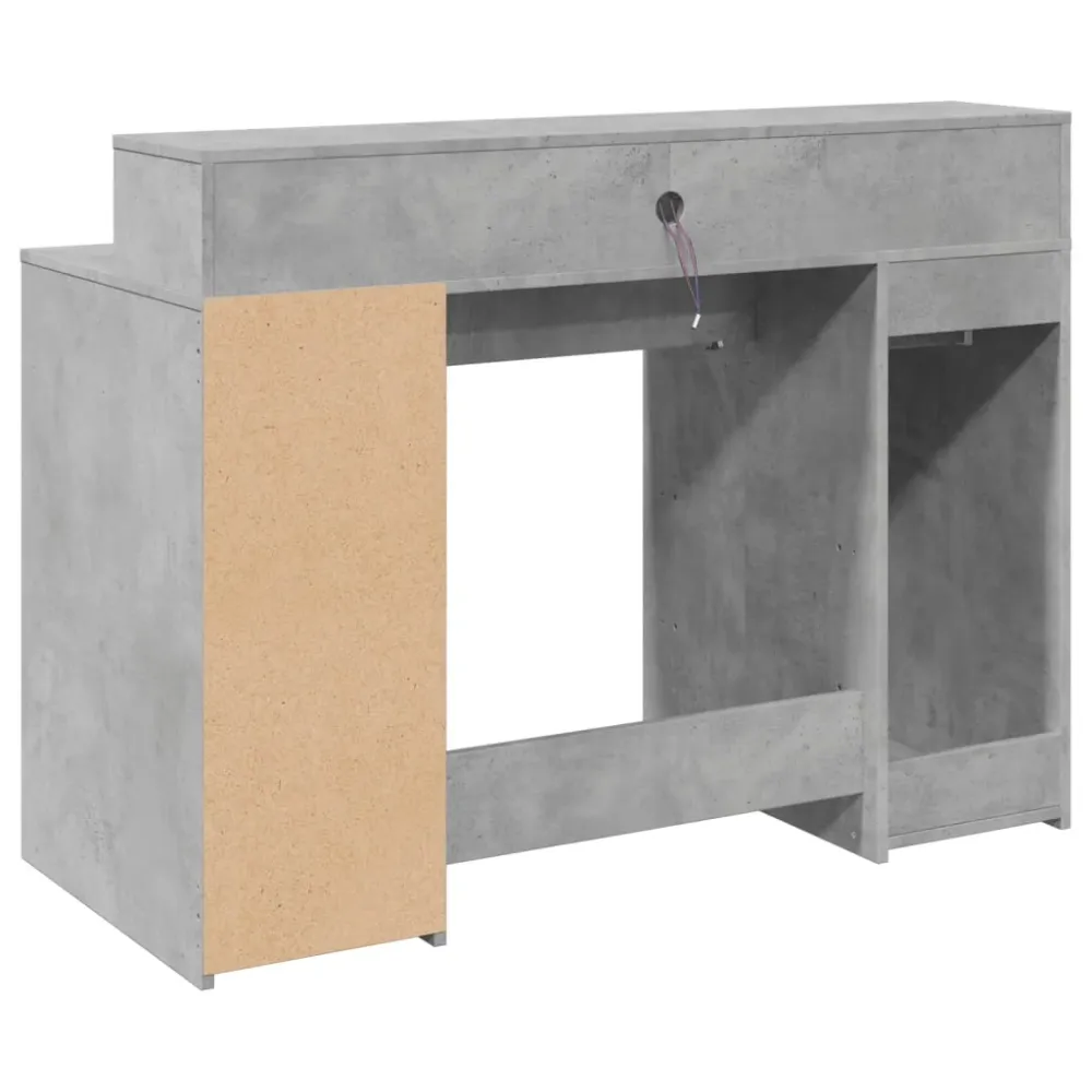 Meuble de Bureau Modulable Bureau table poste de travail meuble d'ordinateur informatique étude et lumières LED 120 x 55 x...