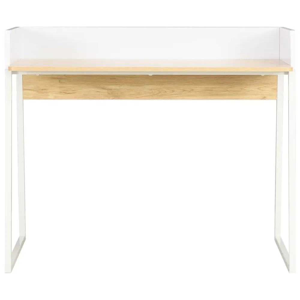 Poste de travail assis-debout Bureau table poste de travail meuble d'ordinateur informatique étude et chêne 90 x 60 x 88 c...