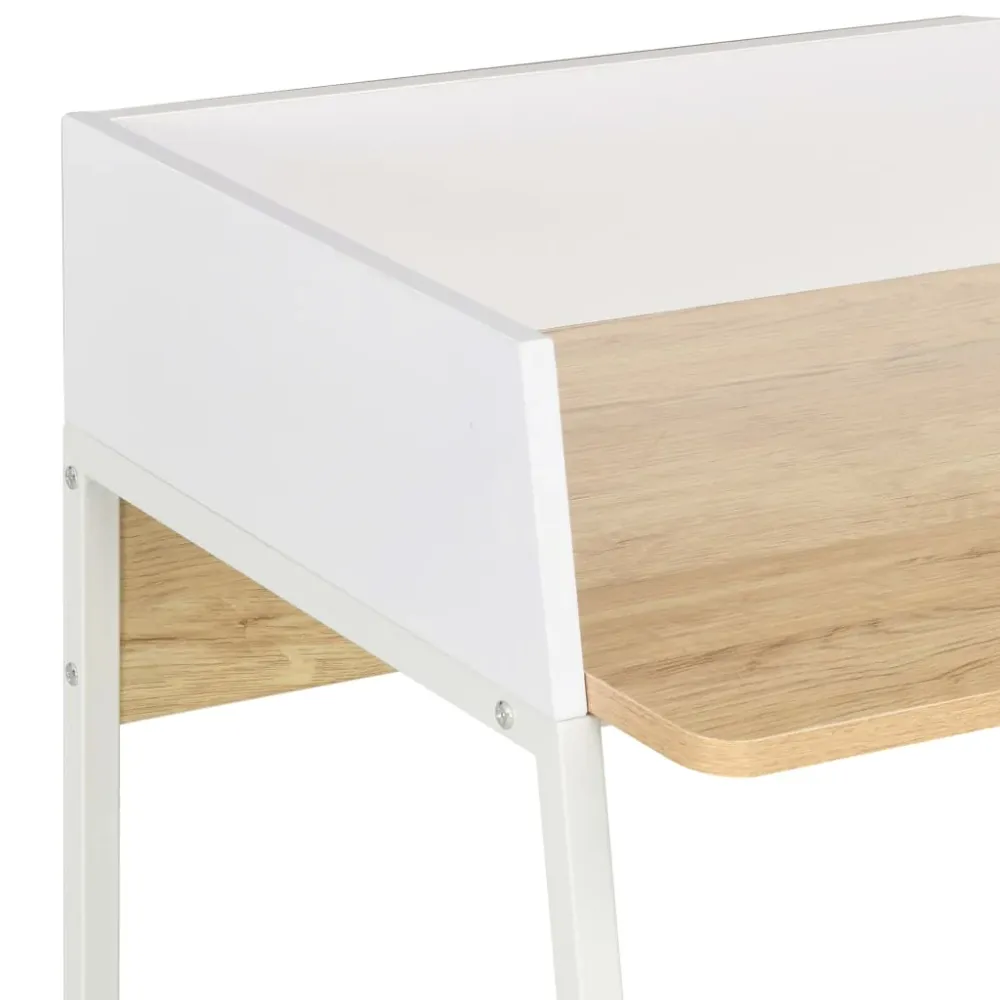 Poste de travail assis-debout Bureau table poste de travail meuble d'ordinateur informatique étude et chêne 90 x 60 x 88 c...