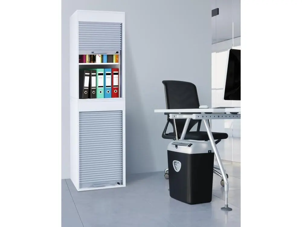 AktosXL armoire de bureau 1 porte de la jalousie blanc. pour archives
