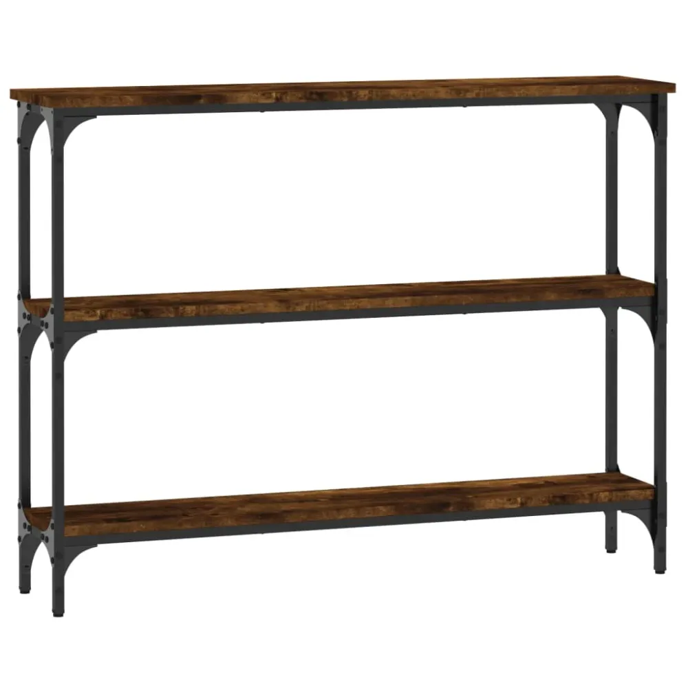 Armoire basse Meuble d'entrée table console design élégant avec étagères 100 x 22,5 x 75 cm bois d'ingénierie marron et mé...