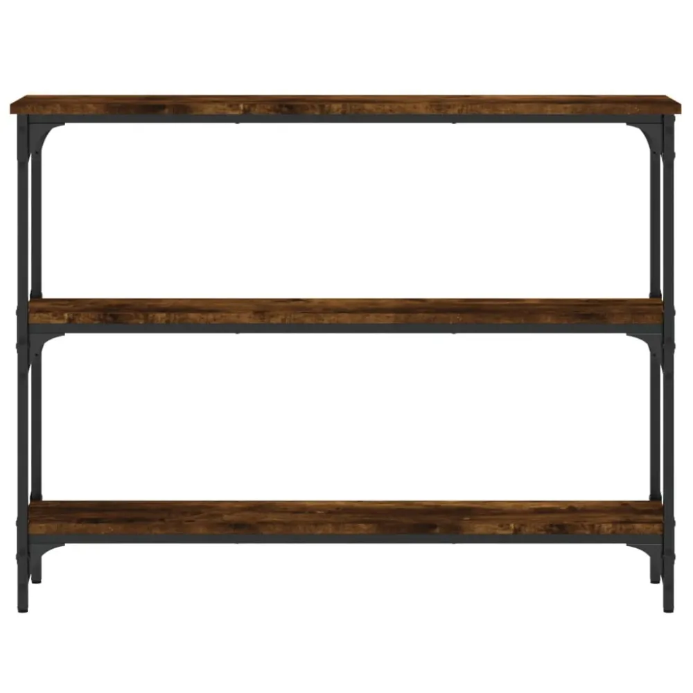 Armoire basse Meuble d'entrée table console design élégant avec étagères 100 x 22,5 x 75 cm bois d'ingénierie marron et mé...