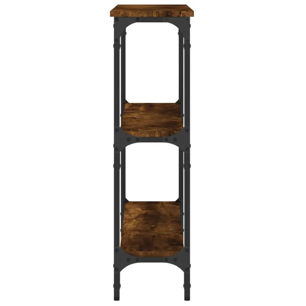 Armoire basse Meuble d'entrée table console design élégant avec étagères 100 x 22,5 x 75 cm bois d'ingénierie marron et mé...