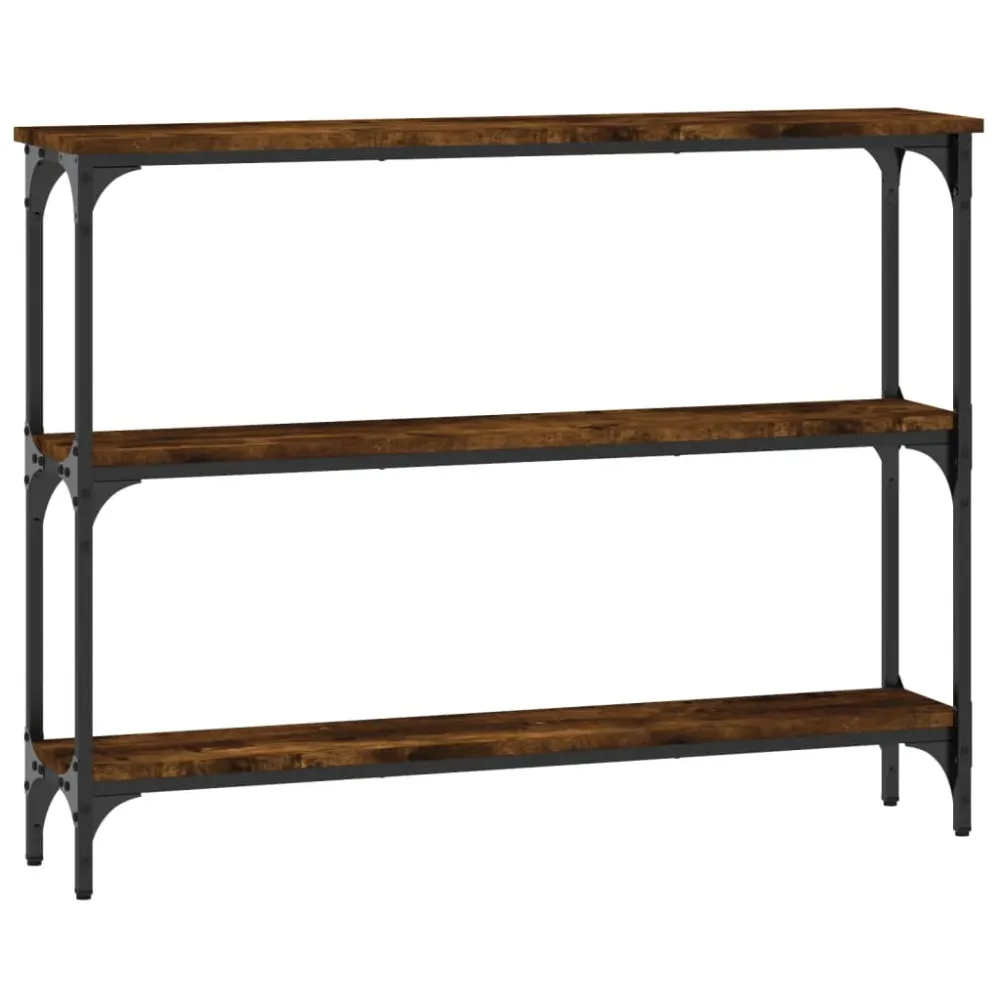 Armoire basse Meuble d'entrée table console design élégant avec étagères 100 x 22,5 x 75 cm bois d'ingénierie marron et mé...