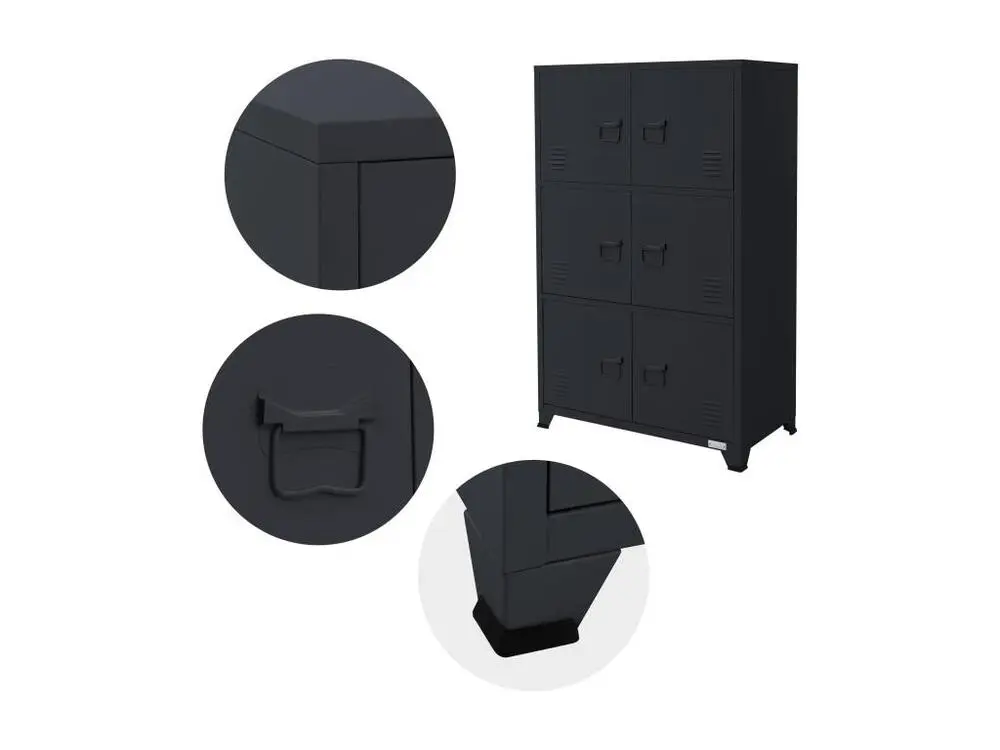 Armoire de bureau Armoire métallique avec étagères 75x40x120 cm pour dossiers suspendus