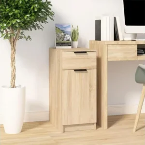 Armoire de bureau Chêne sonoma 33,5x50x75 Bois d'ingénierie avec portes coulissantes