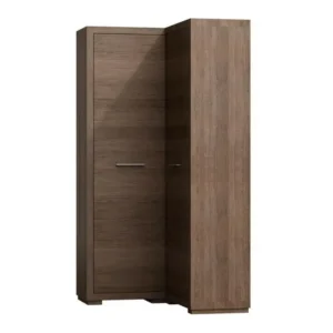 Armoire de classement Armoire d'angle Stanton E126, Sombre chêne santana, 192x109x96cm, Nombre d'étagères: 5.00