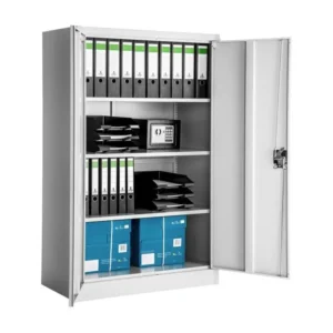 Armoire métallique à dossiers 4 niveaux 140x90x40cm 3 étagères réglables en hauteur Montage mural inclus