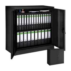 Armoire métallique à dossiers 3 étagères 90x40x90cm en Acier lâqué époxy pour archives