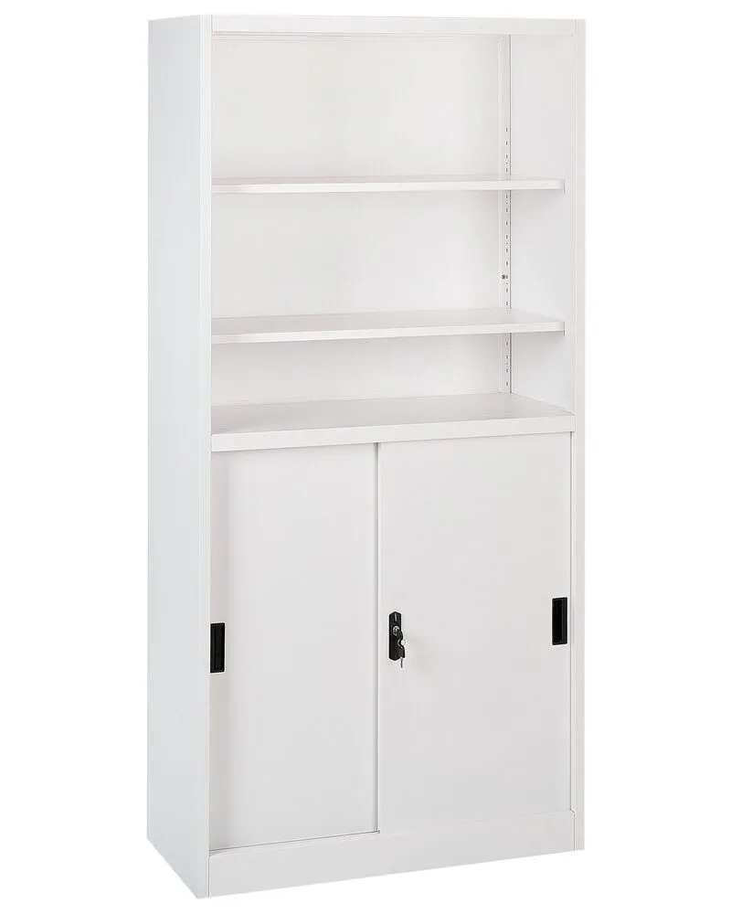 Armoire de rangement à 2 portes avec étagères blanc MUSCOVITE Capacité 200 kg