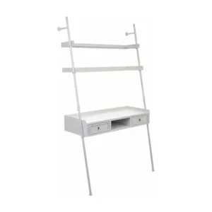 Étagère bureau en métal blanc 107x45x188h avec portes coulissantes