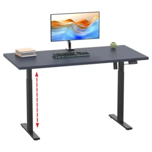 Étagère d'angle Bureau VCM réglable en hauteur en continu électriquement Lona 110x80 Noir (Anthracite)