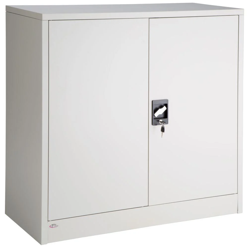Étagère murale Armoire de bureau verrouillable métallique étagère meuble 3 niveaux gris 08_0000378