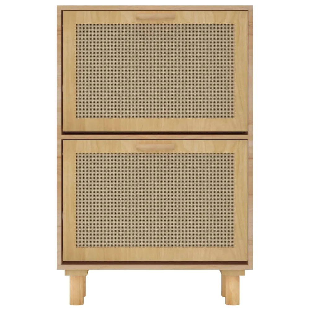 Armoire à chaussures range chaussures rangement meuble entrée couloir salon 52 x 25 x 80 cm bois d'ingénierie/rotin brun 0...