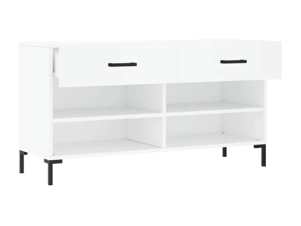 Banc à chaussures blanc 102x35x55 cm bois d'ingénierie Format A5
