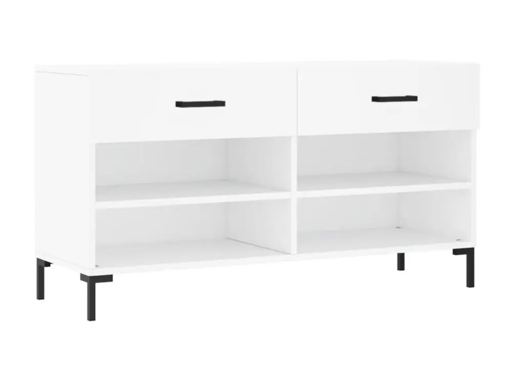 Banc à chaussures blanc 102x35x55 cm bois d'ingénierie Format A5