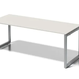 Bureau Bisley Cito structure en O hauteur fixe 740 mm H 19 x L 2000 x P 800 mm gris blanc/argent DOF2008GW355 choisir à ba...