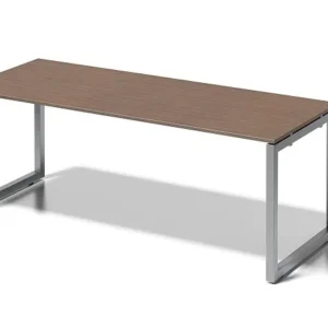 Bureau Bisley Cito structure en O hauteur fixe 740 mm H 19 x L 2000 x P 800 mm noyer/argent DOF2008WN355 obtenir à bas pri...