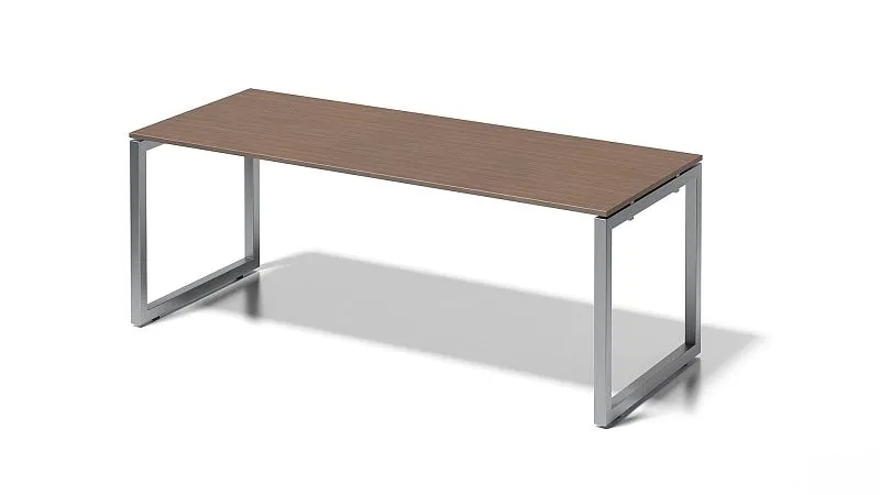 Bureau Bisley Cito structure en O hauteur fixe 740 mm H 19 x L 2000 x P 800 mm noyer/argent DOF2008WN355 obtenir à bas pri...