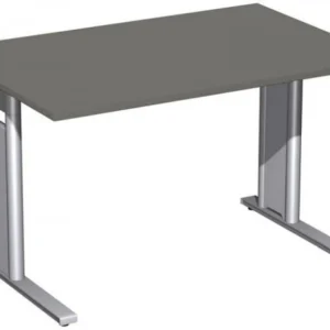 bureau geramöbel rigide pied en C en option 1200x800x720 graphite/argent N-648102-GS magasiner à bas prix