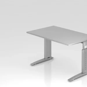 Bureau Hammerbacher pied C 120x80cm gris/argent hauteur de travail 68-86 cm réglable VUS12/5/S prendre à bas prix