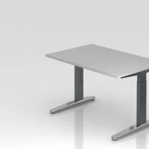 Bureau Hammerbacher pied C 120x80cm gris/graphite (poli) forme rectangulaire VXB12/5/GC commander à bas prix
