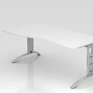 Bureau Hammerbacher pied C 180x100/80cm blanc hauteur de travail 65 - 85 cm VFS18/W/S prendre à bas prix
