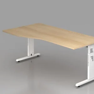 Bureau Hammerbacher pied C 180x100/80cm chêne/blanc hauteur de travail 65-85 cm VOS18/E/W magasiner à bas prix
