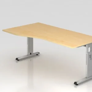 Bureau Hammerbacher pied C 180x100/80cm érable/argent hauteur de travail 65-85 cm VOS18/3/S acquérir à bas prix pour la Ge...