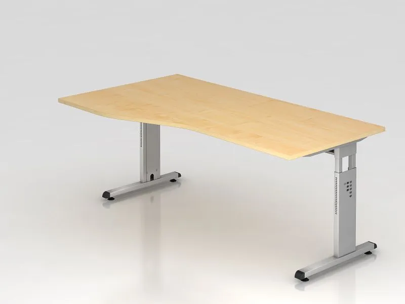 Bureau Hammerbacher pied C 180x100/80cm érable/argent hauteur de travail 65-85 cm VOS18/3/S acquérir à bas prix pour la Ge...