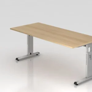 Bureau Hammerbacher pied C 180x80cm chêne/argent hauteur de travail 65-85 cm VOS19/E/S obtenir à bas prix avec Numérotatio...