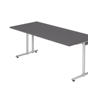 Bureau Hammerbacher pied C 180x80cm graphite/argent hauteur de travail 72 cm VNS19/G/S acquérir à bas prix