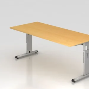 Bureau Hammerbacher pied C 180x80cm hêtre/argent hauteur de travail 65-85 cm VOS19/6/S magasiner à bas prix avec 5 Chemise...